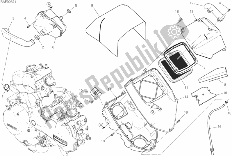 Todas as partes de Ingestão do Ducati Multistrada 1260 ABS 2020